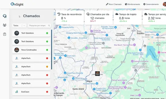 Sistema Web de monitoramento em tempo real de técnicos em campo de uma empresa de rede, seu nome é OnSight